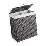 Maxbell Large Laundry Basket 2 Dividers Laundry Hamper for Living Room Dorm Bathroom Gray