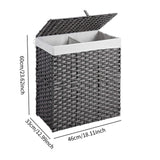 Maxbell Large Laundry Basket 2 Dividers Laundry Hamper for Living Room Dorm Bathroom Gray