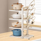 Maxbell Adjustable Pot Pan Organizer Rack 4 Tiers Pot Storage Rack for Baking Sheets