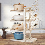 Maxbell Adjustable Pot Pan Organizer Rack 4 Tiers Pot Storage Rack for Baking Sheets