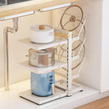 Maxbell Adjustable Pot Pan Organizer Rack 4 Tiers Pot Storage Rack for Baking Sheets