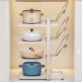 Maxbell Adjustable Pot Pan Organizer Rack 4 Tiers Pot Storage Rack for Baking Sheets