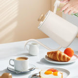Maxbell Hanging Ear Coffee Pot 550ml Insulated Milk Warmer for Home Coffee Shop Gift White
