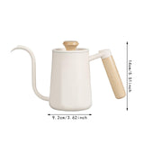 Maxbell Hanging Ear Coffee Pot 550ml Insulated Milk Warmer for Home Coffee Shop Gift White