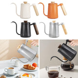 Maxbell Hanging Ear Coffee Pot 550ml Insulated Milk Warmer for Home Coffee Shop Gift White
