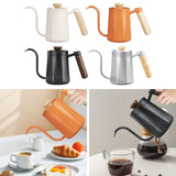 Maxbell Hanging Ear Coffee Pot 550ml Insulated Milk Warmer for Home Coffee Shop Gift White
