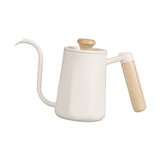 Maxbell Hanging Ear Coffee Pot 550ml Insulated Milk Warmer for Home Coffee Shop Gift White