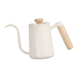 Maxbell Hanging Ear Coffee Pot 550ml Insulated Milk Warmer for Home Coffee Shop Gift White