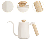 Maxbell Hanging Ear Coffee Pot 550ml Insulated Milk Warmer for Home Coffee Shop Gift White
