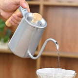 Maxbell Hanging Ear Coffee Pot 550ml Insulated Milk Warmer for Home Coffee Shop Gift White