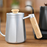 Maxbell Hanging Ear Coffee Pot 550ml Insulated Milk Warmer for Home Coffee Shop Gift White