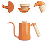 Maxbell Hanging Ear Coffee Pot 550ml Insulated Milk Warmer for Home Coffee Shop Gift Orange