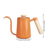 Maxbell Hanging Ear Coffee Pot 550ml Insulated Milk Warmer for Home Coffee Shop Gift Orange