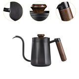 Maxbell Hanging Ear Coffee Pot 550ml Insulated Milk Warmer for Home Coffee Shop Gift Black
