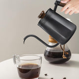 Maxbell Hanging Ear Coffee Pot 550ml Insulated Milk Warmer for Home Coffee Shop Gift Black