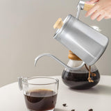 Maxbell Hanging Ear Coffee Pot 550ml Insulated Milk Warmer for Home Coffee Shop Gift Silver