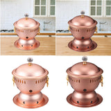 Maxbell Alcohol Burner Hot Pot Copper Pot Buffet Hot for Family Gathering BBQ Parties Rose Gold