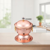 Maxbell Alcohol Burner Hot Pot Copper Pot Buffet Hot for Family Gathering BBQ Parties Rose Gold