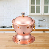 Maxbell Alcohol Burner Hot Pot Copper Pot Buffet Hot for Family Gathering BBQ Parties Rose Gold