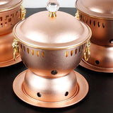 Maxbell Alcohol Burner Hot Pot Copper Pot Buffet Hot for Family Gathering BBQ Parties Rose Gold