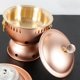 Maxbell Alcohol Burner Hot Pot Copper Pot Buffet Hot for Family Gathering BBQ Parties Rose Gold