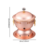 Maxbell Alcohol Burner Hot Pot Copper Pot Buffet Hot for Family Gathering BBQ Parties Rose Gold
