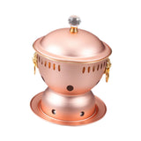 Maxbell Alcohol Burner Hot Pot Copper Pot Buffet Hot for Family Gathering BBQ Parties Rose Gold