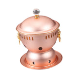 Maxbell Alcohol Burner Hot Pot Copper Pot Buffet Hot for Family Gathering BBQ Parties Rose Gold
