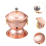 Maxbell Alcohol Burner Hot Pot Copper Pot Buffet Hot for Family Gathering BBQ Parties Rose Gold