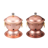 Maxbell Alcohol Burner Hot Pot Copper Pot Buffet Hot for Family Gathering BBQ Parties Rose Gold