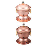 Maxbell Alcohol Burner Hot Pot Copper Pot Buffet Hot for Family Gathering BBQ Parties Rose Gold
