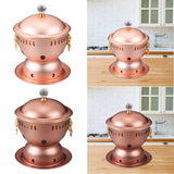 Maxbell Alcohol Burner Hot Pot Copper Pot Buffet Hot for Family Gathering BBQ Parties Rose Gold