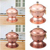 Maxbell Alcohol Burner Hot Pot Copper Pot Buffet Hot for Family Gathering BBQ Parties Rose Gold