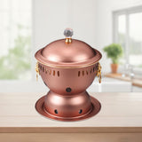 Maxbell Alcohol Burner Hot Pot Copper Pot Buffet Hot for Family Gathering BBQ Parties Copper Color