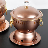 Maxbell Alcohol Burner Hot Pot Copper Pot Buffet Hot for Family Gathering BBQ Parties Copper Color