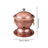 Maxbell Alcohol Burner Hot Pot Copper Pot Buffet Hot for Family Gathering BBQ Parties Copper Color