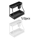 Maxbell Sink Organizer Storage Drawer L Shaped Sliding Multipurpose Sink Shelf 1pc black
