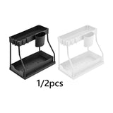 Maxbell Sink Organizer Storage Drawer L Shaped Sliding Multipurpose Sink Shelf 1pc black