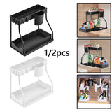Maxbell Sink Organizer Storage Drawer L Shaped Sliding Multipurpose Sink Shelf 1pc black
