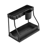 Maxbell Sink Organizer Storage Drawer L Shaped Sliding Multipurpose Sink Shelf 1pc black