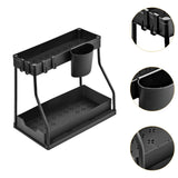 Maxbell Sink Organizer Storage Drawer L Shaped Sliding Multipurpose Sink Shelf 1pc black