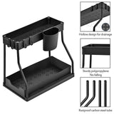 Maxbell Sink Organizer Storage Drawer L Shaped Sliding Multipurpose Sink Shelf 1pc black