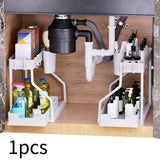 Maxbell Sink Organizer Storage Drawer L Shaped Sliding Multipurpose Sink Shelf 1pc white