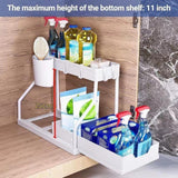 Maxbell Sink Organizer Storage Drawer L Shaped Sliding Multipurpose Sink Shelf 1pc white