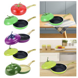 Maxbell Nonstick Frying Pan with Handle Induction Cooker Compatibility Round Skillet Tomato Shaped