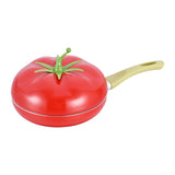 Maxbell Nonstick Frying Pan with Handle Induction Cooker Compatibility Round Skillet Tomato Shaped