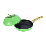 Maxbell Nonstick Frying Pan with Handle Induction Cooker Compatibility Round Skillet Apple Shaped