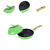 Maxbell Nonstick Frying Pan with Handle Induction Cooker Compatibility Round Skillet Apple Shaped