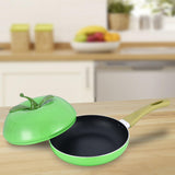 Maxbell Nonstick Frying Pan with Handle Induction Cooker Compatibility Round Skillet Apple Shaped