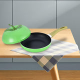 Maxbell Nonstick Frying Pan with Handle Induction Cooker Compatibility Round Skillet Apple Shaped